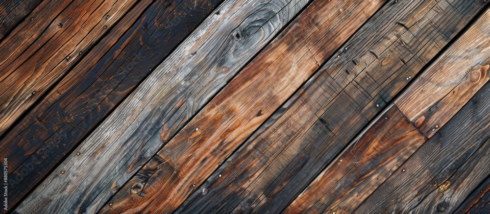 Fototapete textured old wooden boards arranged in a diagonal pattern perfect for a copy space image