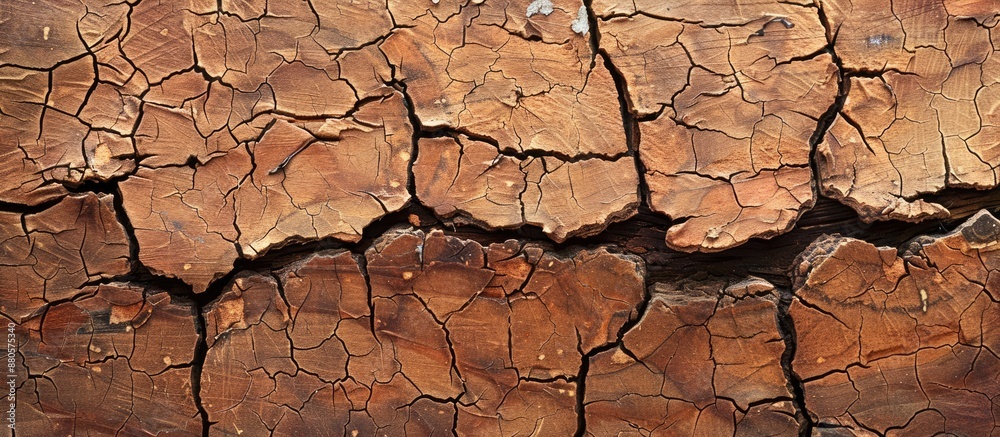 Aufkleber close up image of a cracked piece of wood against a plain background with copy space image