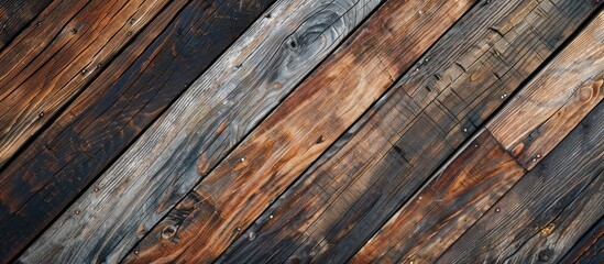 Textured old wooden boards arranged in a diagonal pattern perfect for a copy space image