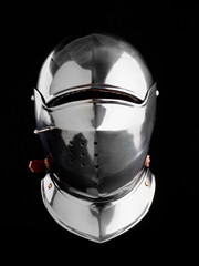 Medieval armor protection. Knight helm.