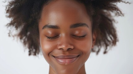 A close-up shot of a woman with her eyes closed, possibly in a state of meditation or deep thought