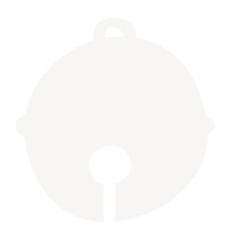 PNG dog bell icon in white, transparent background