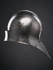 Medieval armor protection. Knight helm.