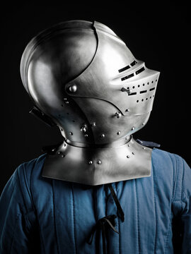 Medieval armor protection. Knight helm.