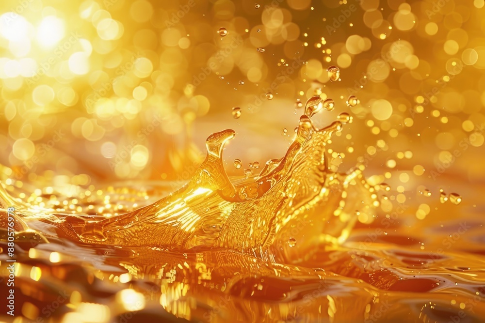 Poster a drop of water falls onto the surface of a body of water, creating ripples and waves