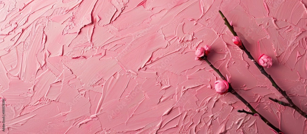 Aufkleber Rustic minimalist design on a pink background with a textured look perfect for adding copy space image