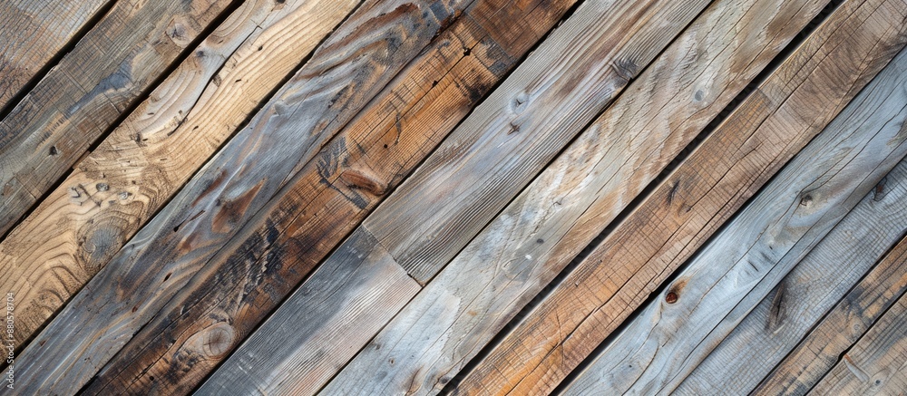 Fototapete textured old wooden boards arranged in a diagonal pattern perfect for a copy space image