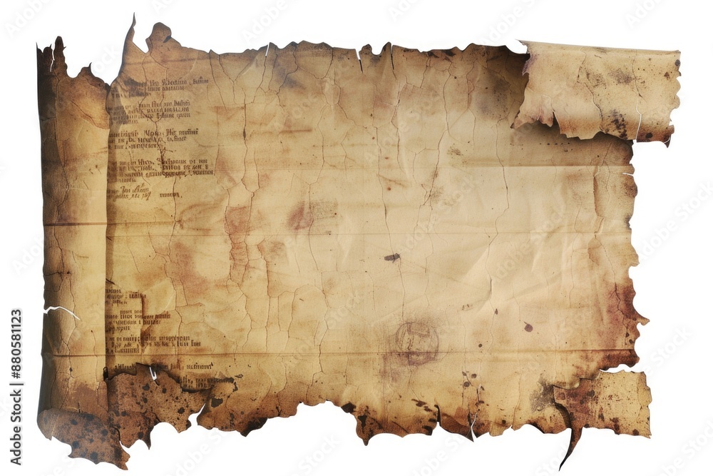 Poster a piece of worn-out paper with scribbled notes and handwriting, likely from a historical or vintage 