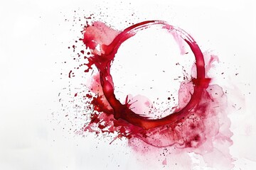 A single red wine stain on a clean white surface, great for backgrounds and textures