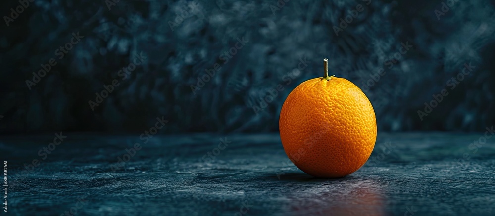 Aufkleber an orange fruit displayed alone against a dark backdrop perfect for a wallpaper with copy space imag