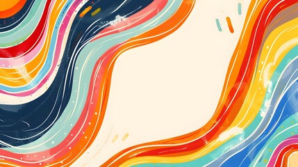 Doodle Pride Month and Day Border Design with Blank Space for Message Overlay