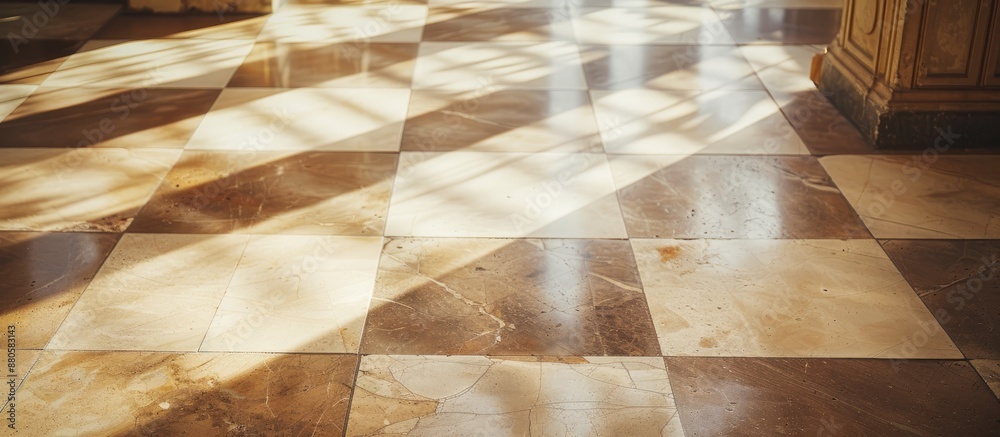 Aufkleber floor tiles in shades of beige and brown adding warmth and a neutral palette to the room excellent f