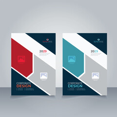 Corporate business book cover design template set Premium Vector
