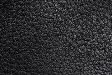 Black leather material texture for use as background.