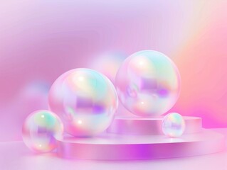 A group of transparent glass balls arranged on a flat surface