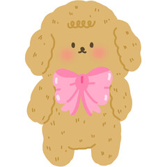 cute dog with pink bow 