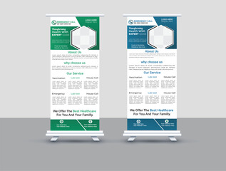 medical roll-up Banner design.