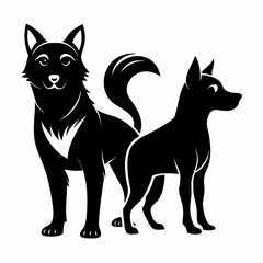 black and white cat pet , cat dog vector