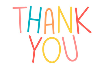 Colorful THANK YOU typography design element