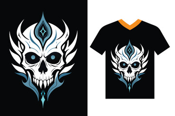 Vector illustration of a human skull, for t-shirts, posters, banners, logos, etc