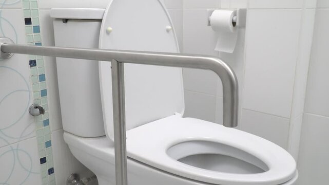 Bathroom and toilet stainless steel handrail grab bars, safety support for elderly and disable people.