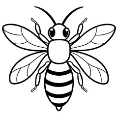 Fototapeta premium Bee line art vector illustrations