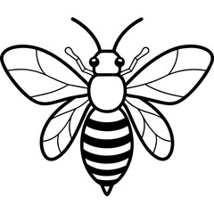 Bee line art vector illustrations