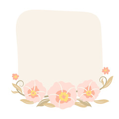Border png, flower sticker illustration, cute spring frame