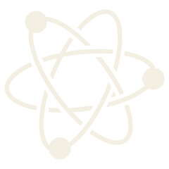 Radioactive atom png sticker, off white collage element, transparent background