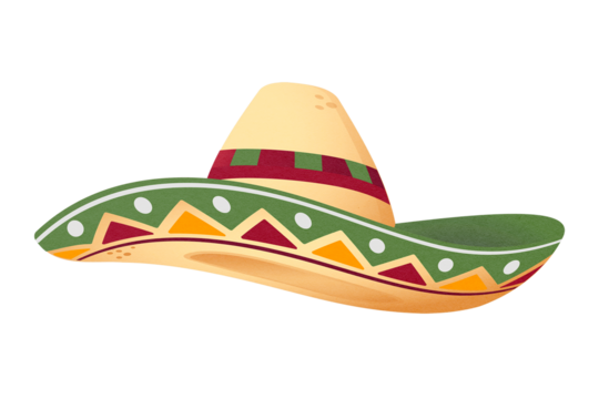 Mexican hat png clipart, party accessory on transparent background