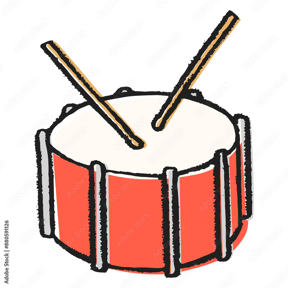 Sticker Snare drum png sticker, musical instrument doodle on transparent background