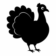 Turkey bird vector illustration, türkiye vector art, Thanksgiving türkiye bird silhouette, chicken with a chicken