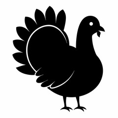 Turkey bird vector illustration, türkiye vector art, Thanksgiving türkiye bird silhouette, chicken with a chicken