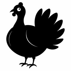 Turkey bird vector illustration, türkiye vector art, Thanksgiving türkiye bird silhouette, chicken with a chicken