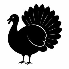Turkey bird vector illustration, türkiye vector art, Thanksgiving türkiye bird silhouette, chicken with a chicken