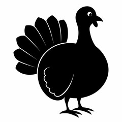 Turkey bird vector illustration, türkiye vector art, Thanksgiving türkiye bird silhouette, chicken with a chicken