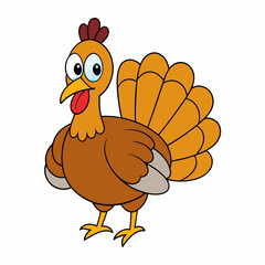 Turkey bird vector illustration, türkiye vector art, Thanksgiving türkiye bird silhouette, chicken with a chicken