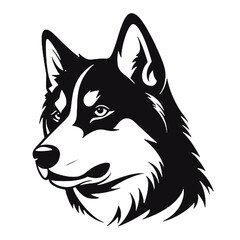 Vector Siberian husky. black silhouette artwork.