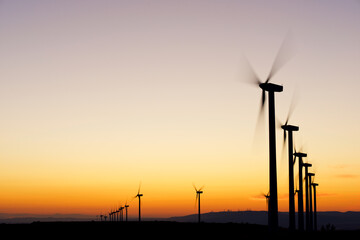 Obraz premium Wind turbine generators for renewable electricity production