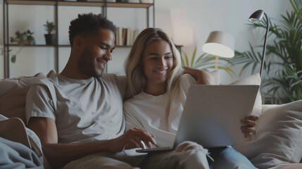 couple using laptop