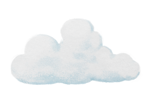 Aesthetic cloud  png sticker, watercolor, transparent background