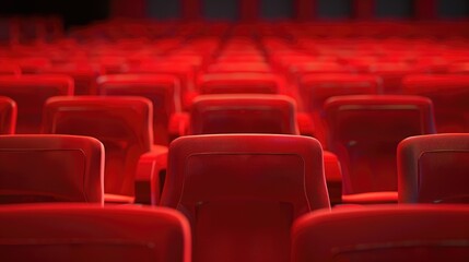Fototapeta premium Red rows of chairs