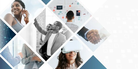 Business planning stage, photo remix