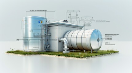 Diagrams detailing climate resilience strategies, including resilient infrastructure and adaptive agriculture practices for climate-vulnerable regions. Illustration, Image, , Minimalism,