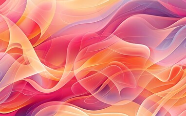 Fototapeta premium abstract background with smooth wavy lines in pink and orange colors