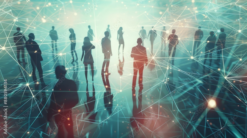 Canvas Prints business professionals connecting globally with modern digital interface - innovative network and ea