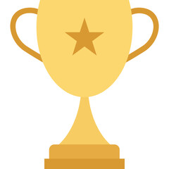 Trophy vector icon in flat style with isolated background 