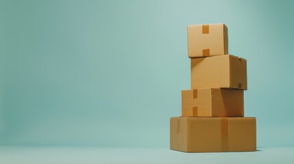 Obraz premium The stacked cardboard boxes