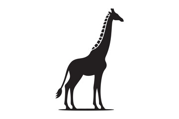 Fototapeta premium Giraffe set Animal Silhouettes vector illustration - Generative AI