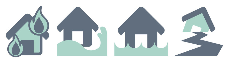 vector of Disaster icons set